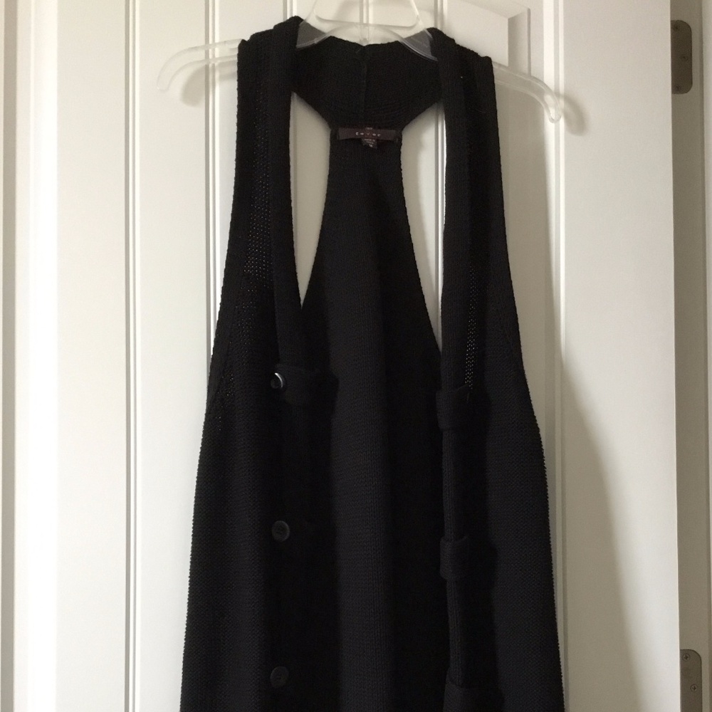 Cardigan Sweater 38" long Black Medium